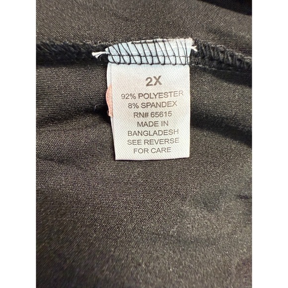 Splash Womens 2X Black Cold Shoulder Zipper Neckline Tunic Y2K Goth Biker Grunge - Picture 6 of 8